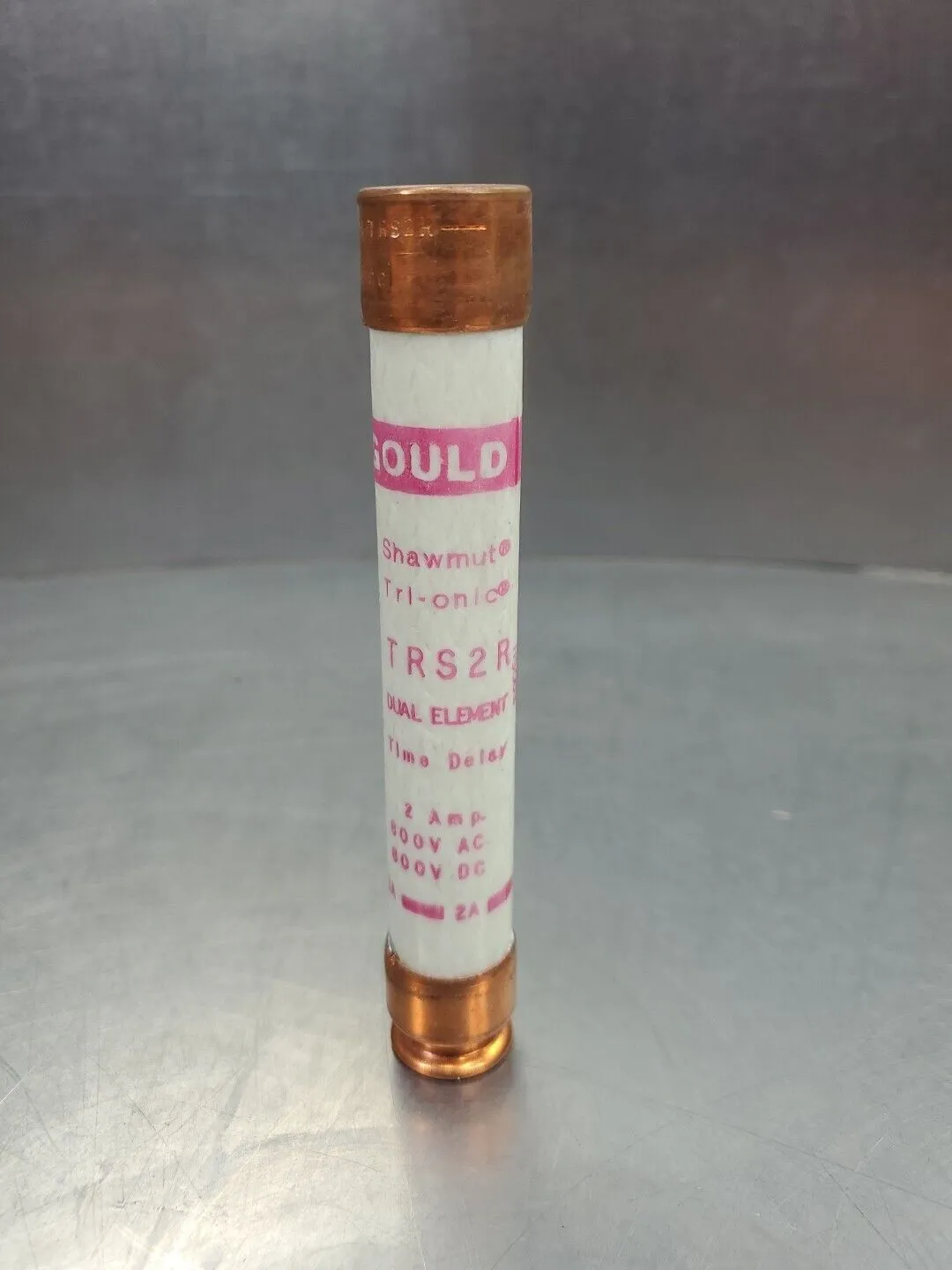 Gould Shawmut TRS2R Dual Element Time Delay Fuse, 2Amp 600VAC/DC. 4D-38