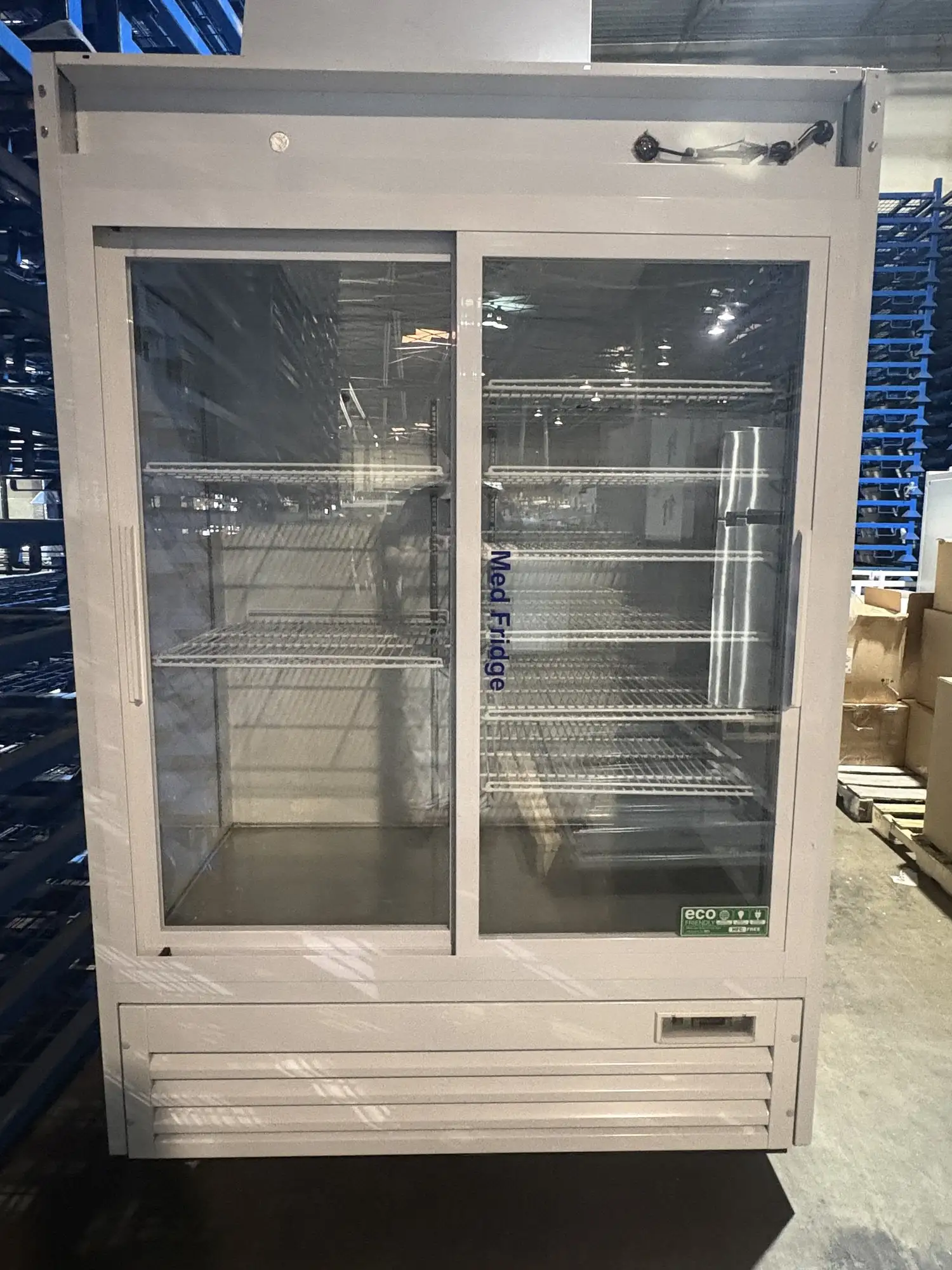Used Med Fridge Double Sliding Glass Door Lab Refrigerators Texas US | PT Medical Technologies #1458644