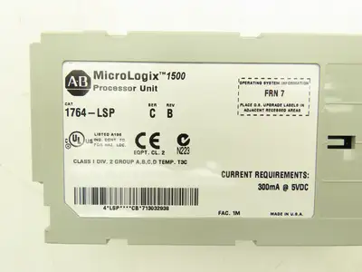Allen Bradley 1764-LSP MicroLogix 1500 LSP Processor Unit Ser C Rev B FRN 7