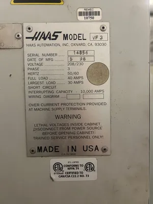 1998 HAAS VF-3 Vertical Machining Centers | Universal Press & Machinery (UPM) (6)