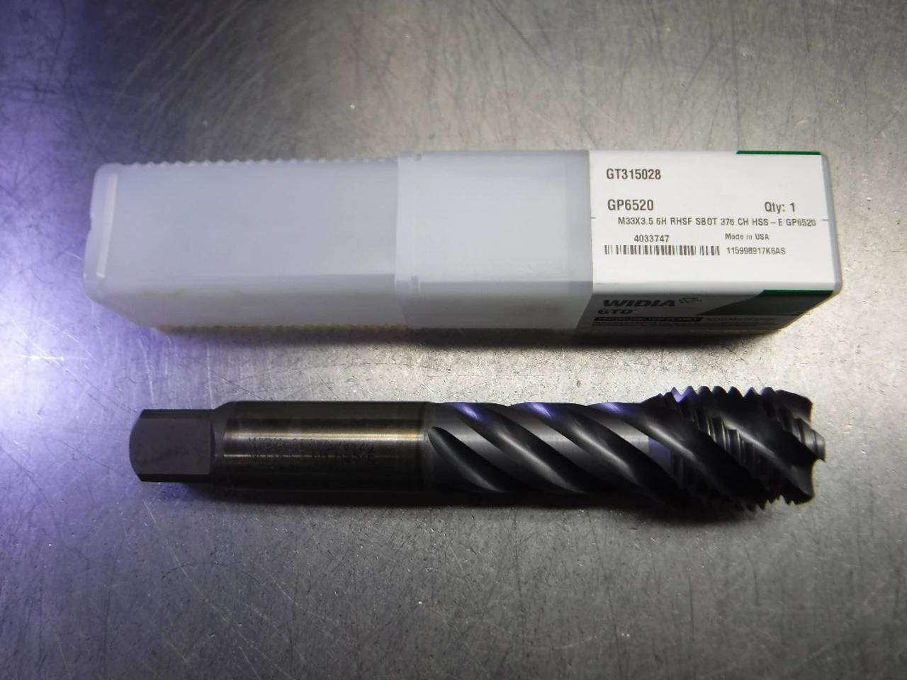 Widia/GTD M33x3.5 6H 5 Flute HSS Semi Bottom Tap GT315028 GP6520 (LOC3481)