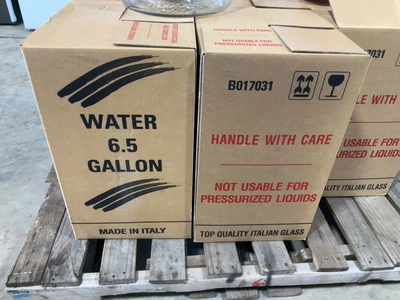 Used LOT OF (5) 6.5 GALLON CLEAR ITALIAN GLASS CARBOYS Glass equipment Michigan US | Miedema Asset Management Group #1580134