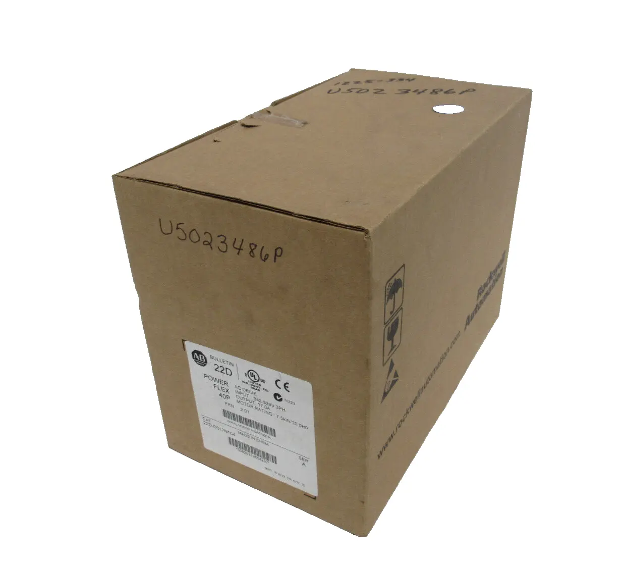 ALLEN BRADLEY 22D-D017N104 POWER FLEX 40P DRIVE 10HP FRN 2.01 SER.A NEW SURPLUS