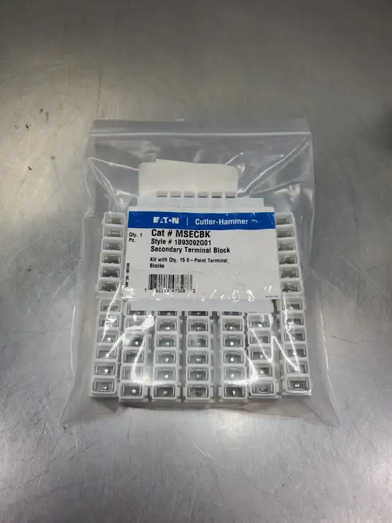 Used Eaton MSECBK Secondary Terminal 6-Point Block, Lot of 15 Terminal Blocks | Palmetto Automation #1155990