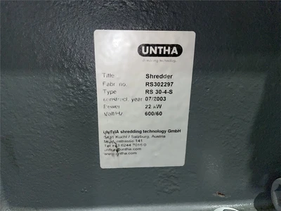 USED UNTHA RS30