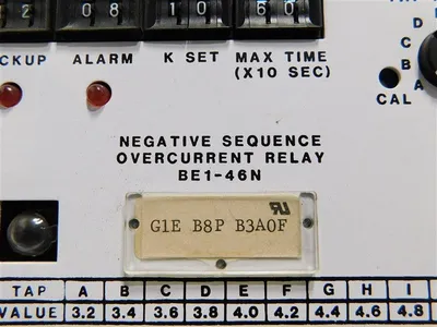 Basler Electric BE1-46N G1E B8P B3A0F SS Pro Neg Seqence Overcurrent Relay Used