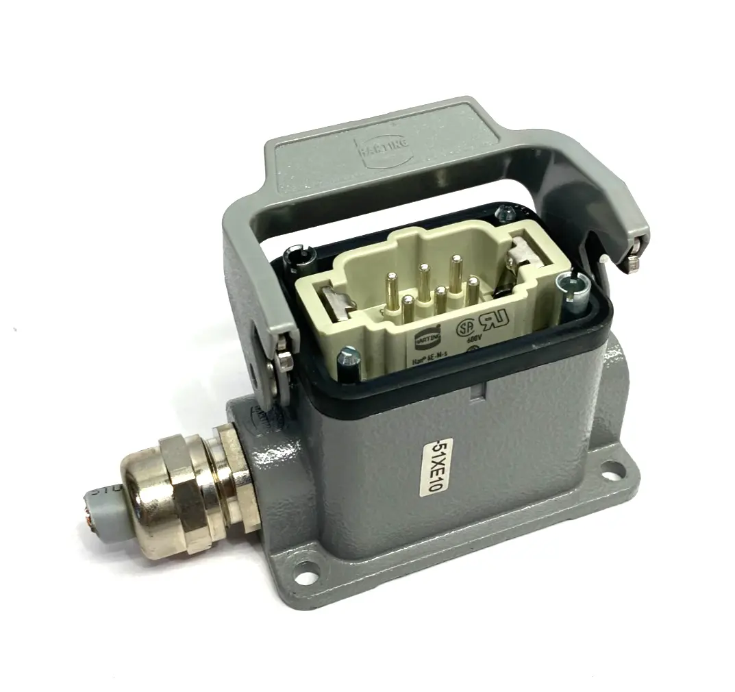 USED HARTING HAN 6 B-BASE SURFACE-LC 1 LEVER 1XM20 W/FRAME & INSERT