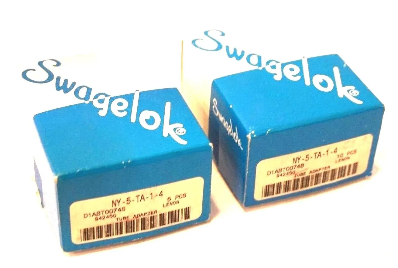 10 NEW SWAGELOK NY-5-TA-1-4 PLASTIC FITTINGS NY5TA14
