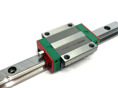USED HIWIN LINEAR GUIDEWAY BLOCK AND RAIL, 1-BLOCK, 160MM RAIL