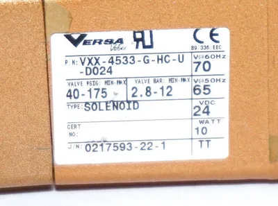 NEW VERSA VXX-4533-G-HC-U-D024 VALVE VXX4533GHCUD024