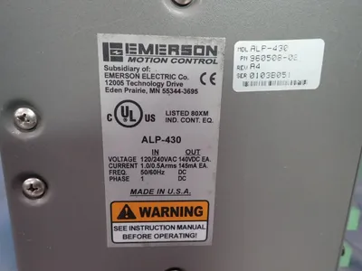 Used EMERSON ALP430 AC/DC Power Supplies Ohio US | HGR 24 #878583