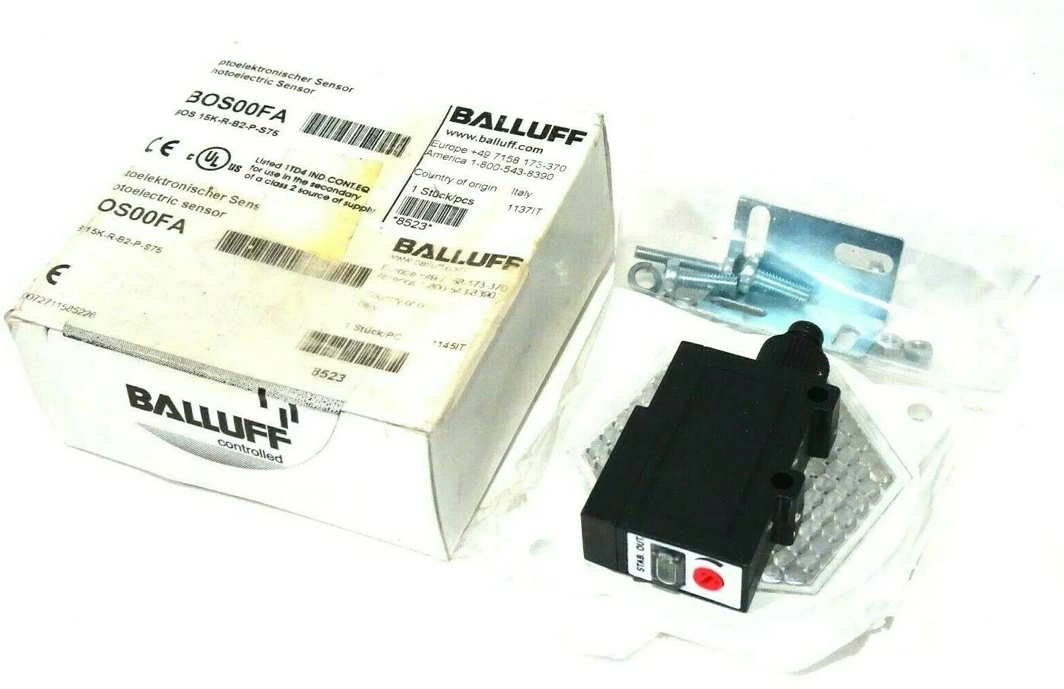 NEW BALLUFF BOS 15K-R-B2-P-S75 PHOTO SENSOR BOS00FA BOS15KRB2PS75