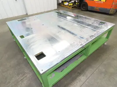 1" Steel Top Machine Base Welding Layout Table Work Bench 64x65" 19"H
