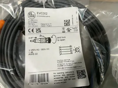 New | in-Stock IFM ELECTRIC EVC002 Connector Accessories Ohio US | HGR 24 #1545331