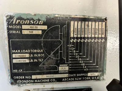 USED ARONSON WELDING POSITIONERS AB850