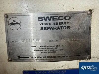 USED SWECO 48" Sweco Screen, S/S, 1 Deck