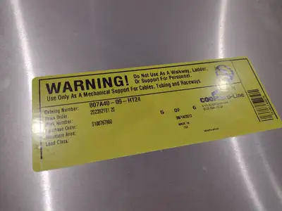 USED COOPER B-LINE ALUMINUM CABLE TRAY HORIZONTAL TEE COVER