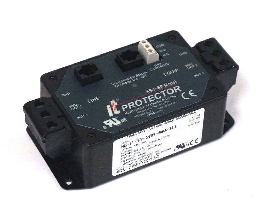 NEW INNOVATIVE TECHNOLOGIES HS-P-SP-250-30A-RJ TRANSIENT VOLTAGE SURGE SUPPRESOR