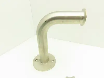 Stainless Sanitary 90° Long Elbow 1.5" Tri-Clamp x Flanged 2-Bolt  Lot of 7