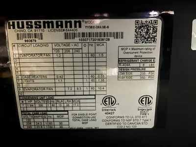 17-0126 Hussmann Self Contained Multi Deck End Cap