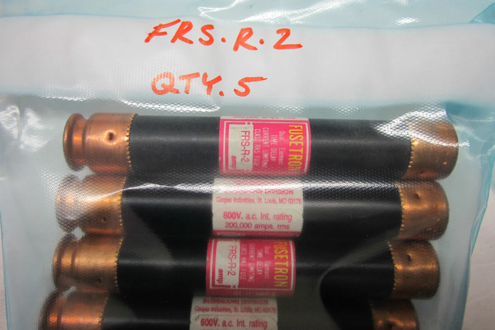 5 NEW BUSSMANN FRS-R-2 FUSES FRSR2