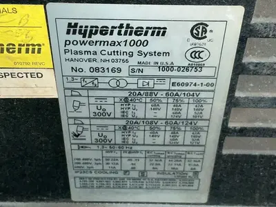 Used HYPERTHERM POWERMAX1000 Plasma Cutters Ohio US | HGR 24 #1460563