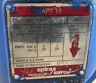 NEW Spirax Sarco APT 10
