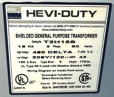 USED HEVI DUTY T2H15S