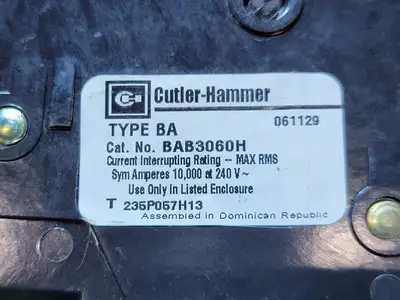 USED CUTLER-HAMMER BAB3060H