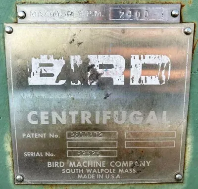 Bird 24 x 38 decanter centrifuge, 316SS.