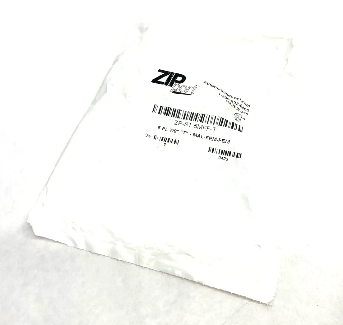 New | in-Stock AutomationDirect ZIPport T-coupler, (2) 5-pole female 7/8" Electrical Fittings Michigan US | Maverick Industrial Sales #1390801