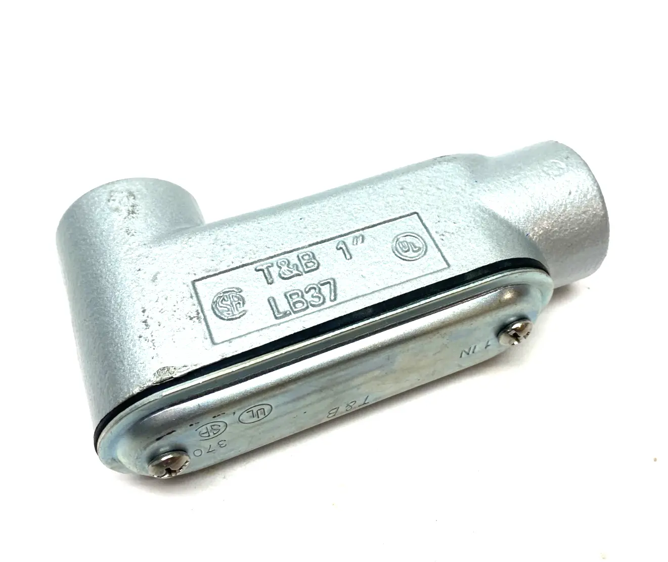 USED THOMAS & BETTS BLUEKOTE RIGID CONDUIT OUTLET ELBOW 1" W/ COVER