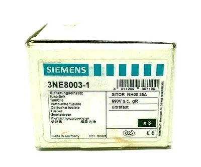 3 NEW SIEMENS 3NE8003-1 FUSE LINKS 3NE80031