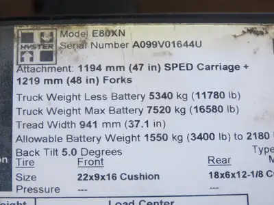 Speedshield M-VAMA-G63-40 Velocity Asset Manager Module Off Hyster E80XN