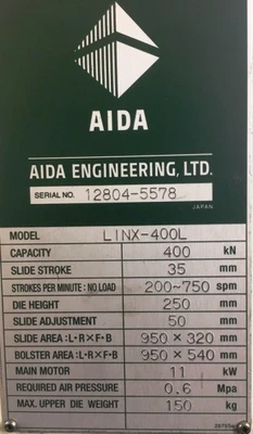 USED 2005 AIDA LINX 400L