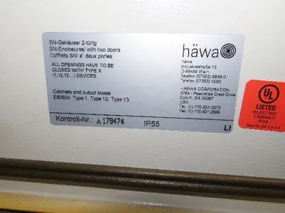 Hawa A179475 Electrical Enclosure Control Cabinet 800x1000x350mm Dual Door
