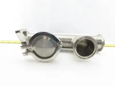 2" 4 Way Double Branch Stainless Steel Sanitary Tee