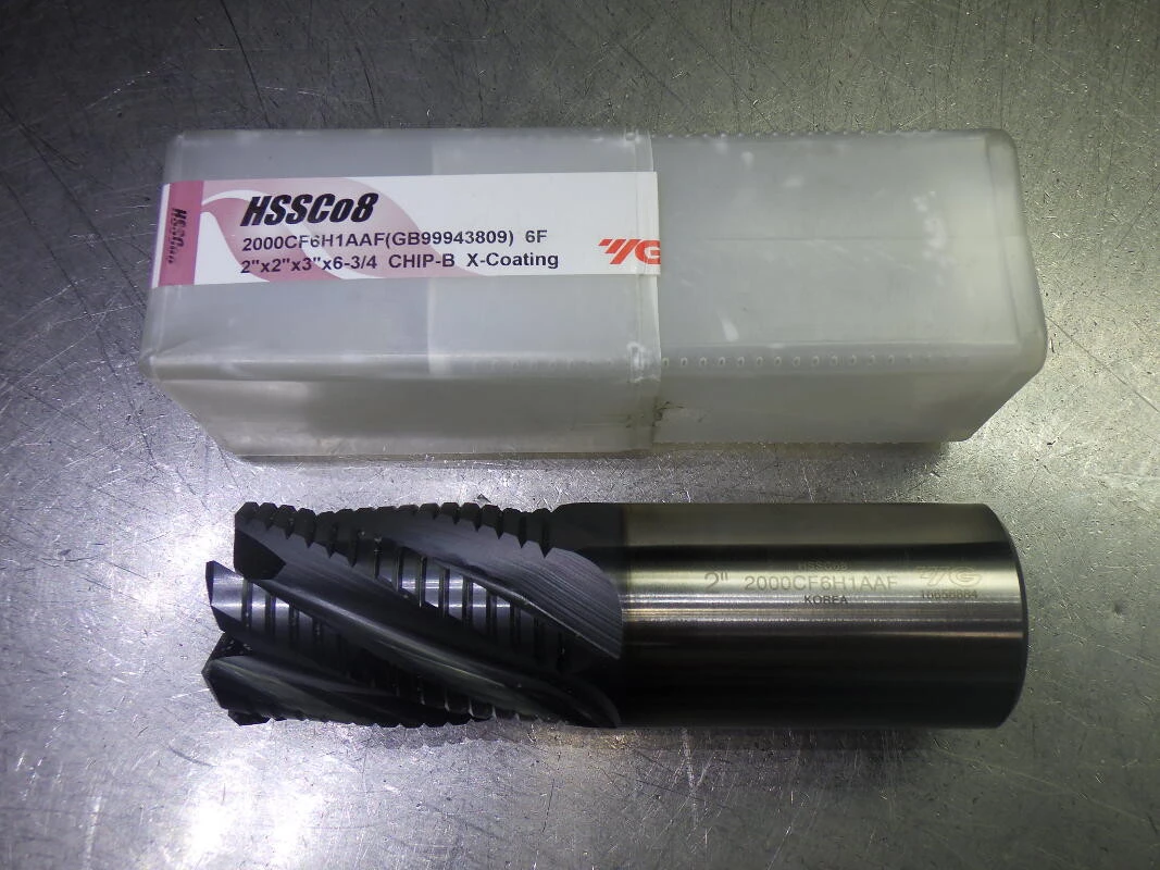 YG1 2" 6 Flute Cobalt Roughing Endmill 2" Shank 2000CF6H1AAF (LOC3343B)
