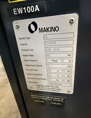 2019 MAKINO U3 ELECTRIC DISCHARGE MACHINES, WIRE, N/C & CNC | Machinery Network (7)