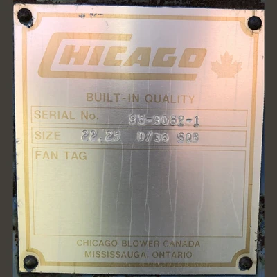 Chicago 22.25 inch dia. centrifugal blower