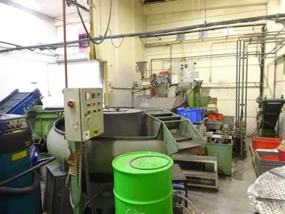 USED ROSLER ROTOFINISH DEBURRING LINE + DRYER