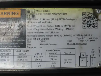 Sevcon 622/11119 Power Converter 36/88VDC To 12VDC Off Hyster E80XN