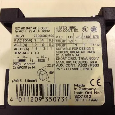 USED SIEMENS 3RT1 016-2AK61