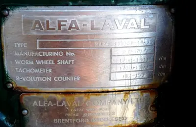 Alfa-Laval MAPX 309 BGT-14-60 oil purifier, SS.