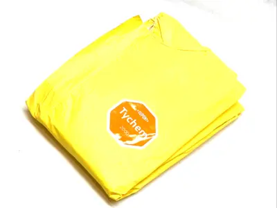 NEW DUPONT TYCHEM 2000 COVERALL XL YELLOW ATTACHED HOOD