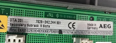 AEG DTA 201 7628-042.244 801 Secondary Subrack 5 Slots. 3D-1