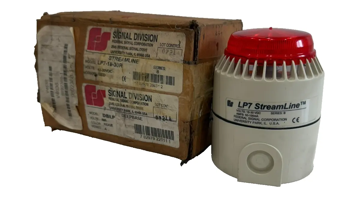 NEW FEDERAL SIGNAL LP7 STREAMLINE SOUNDER STROBE 18-30 VDC SER.B LP7-18-30R