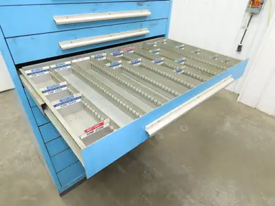 Nu-Era Modular Tool Storage Cabinet 10 Drawer 45x28x61" Stanley Vidmar Blue