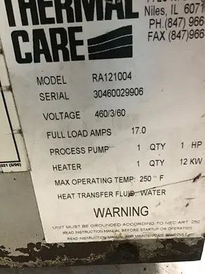 USED THERMAL CARE RA121004