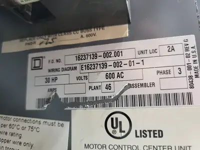 USED SQUARE D MODEL 6